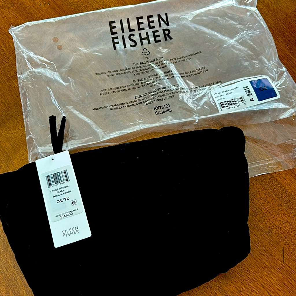Quilted Velvet Diamond Eileen Fisher Pouch Nwt